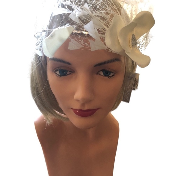 David’s Bridal Russian Tulle Blusher Veil W/Handband & Swarovski Crystals NEW - Picture 2 of 11